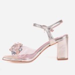 Visconi złote skórzane sandały z ozdobą model 4570