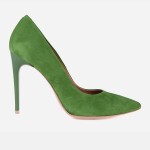 Zielone szpilki Visconi skóra naturalna zamszowa model 8014