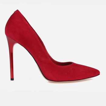 Czółenka 8014 - Rosso zamsz