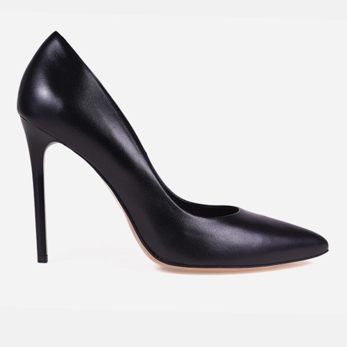 Czarne skórzane szpilki visconi 8014