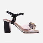 Sandały 4570 - Nero+złoto - słupek