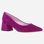 Skórzane niskie czółenka 7574 w kolorze fuksja Visconi