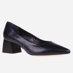 Niskie skórzane czółenka Visconi model 7574 nero