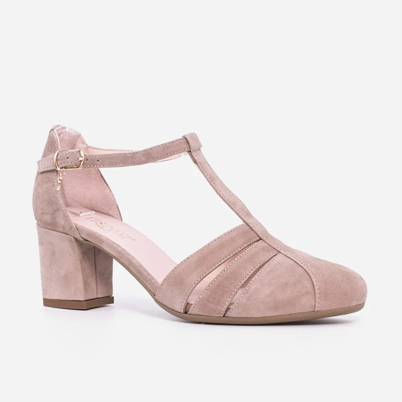 Sandały 7556 Rose zamsz