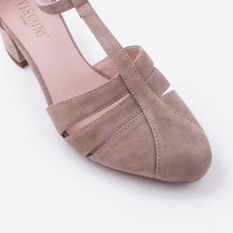 Sandały 7556 Rose zamsz