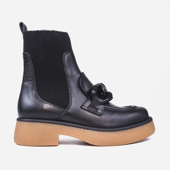 Botki 2902 - Nero - Czarna ozdoba