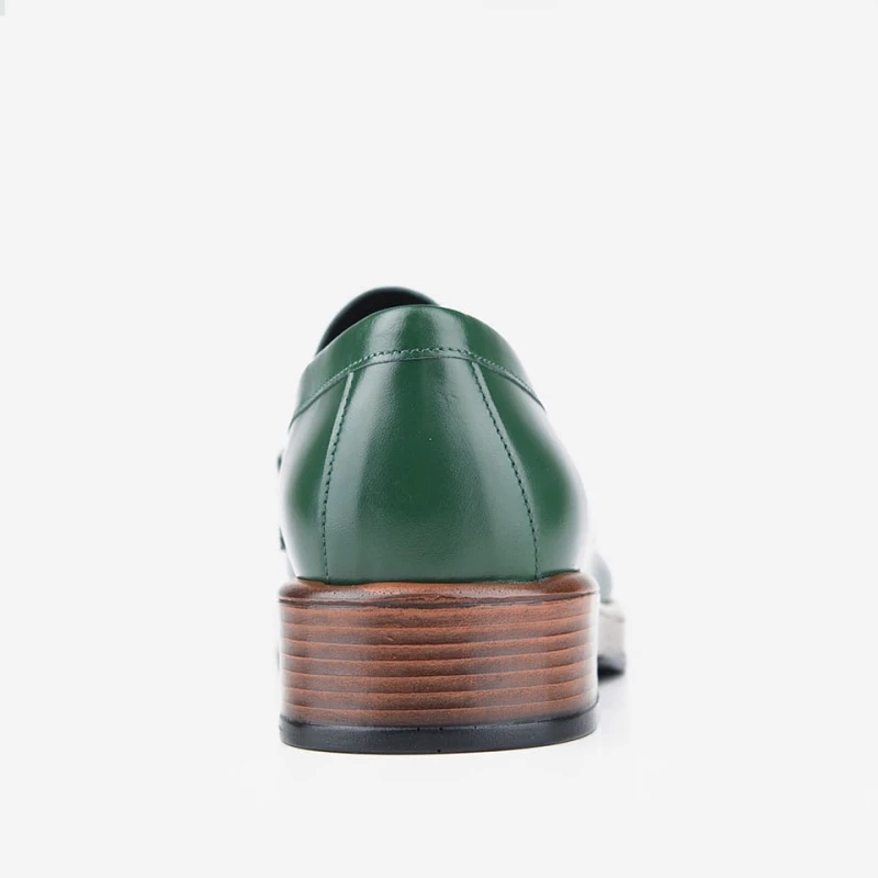 Mokasyny 3177 Green ozdoba srebrna Visconi - obcas