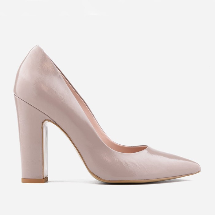 Czółenka 8014 dark beige - słupek Visconi