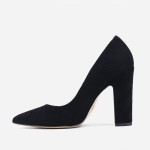 Czółenka 8014 Nero zamsz słupek