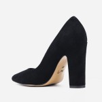 Czółenka 8014 Nero zamsz słupek - tył