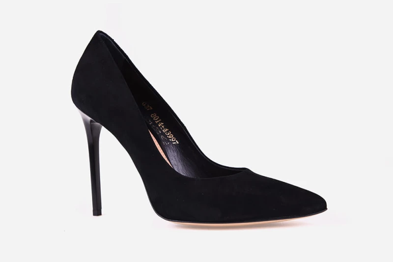 Szpilki Visconi czarny zamsz 8014