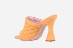 Szafranowe sandały zamsz Visconi na obcasie kieliszek 9cm