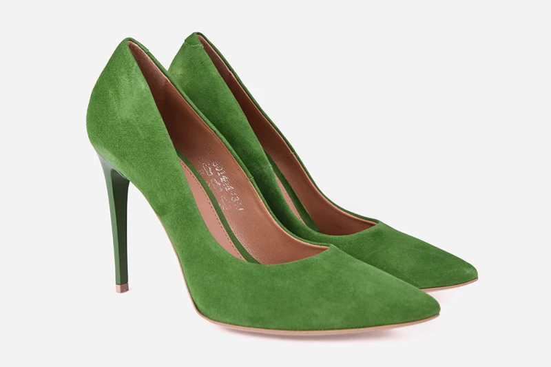 Skórzane szpilki Rucola Visconi skóra zamszowa model 8014