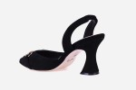 Skórzane czarne sandały Visconi obcas kieliszek 7,5cm