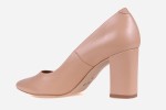 Skórzane czółenka Visconi nude obcas kwadratowy 7cm model 7415